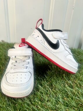Nike Court Borough Low 2 SE Baby/infant Shoes Girls Size 5c,Black,,Red